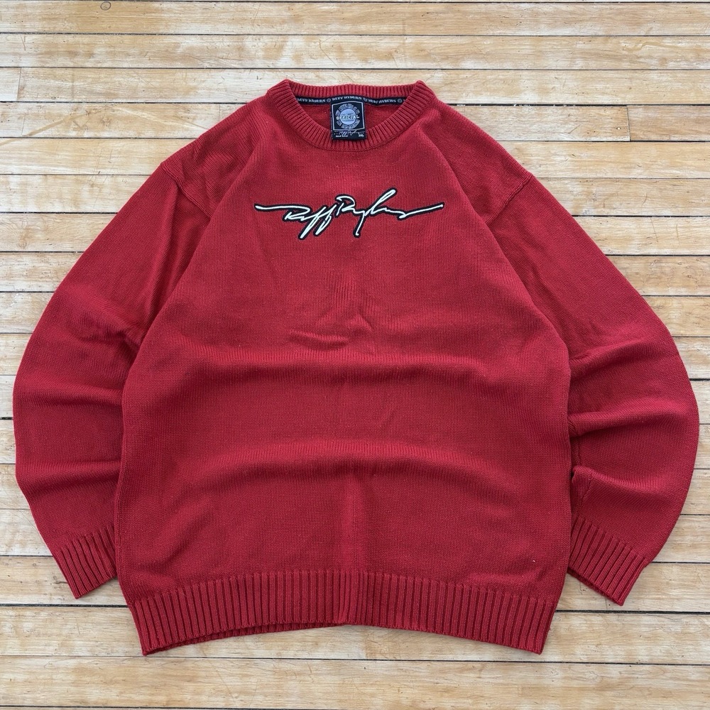 VTG 90s Ruff Ryders DMX Dirty Denim Embroidered Sweater 3XL Designer Hip Hop